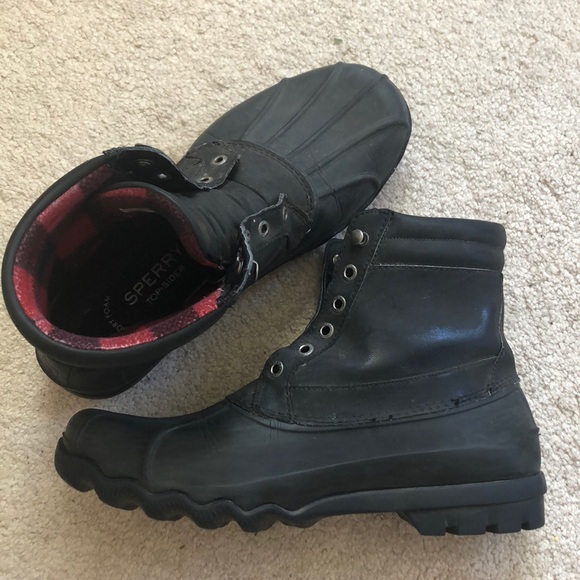 sperry buffalo plaid boots